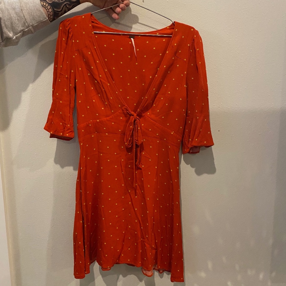 Free People All Yours Polka Dot Tie Front Dress 2